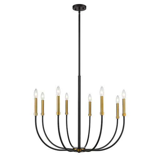 Z-Lite Haylie 8 Light 109.25" Chandelier, Matte Black/Olde Brass -479-8MB-OBR