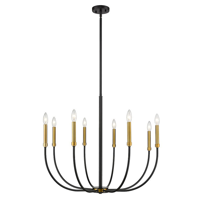 Z-Lite Haylie 8 Light 109.25" Chandelier, Matte Black/Olde Brass -479-8MB-OBR