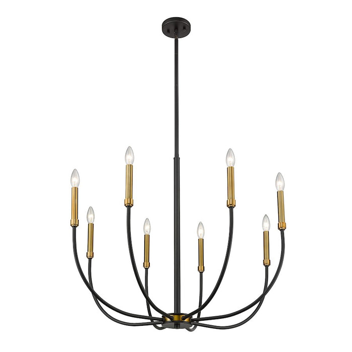 Z-Lite Haylie 8 Light 109.25" Chandelier, Matte Black/Olde Brass -479-8MB-OBR