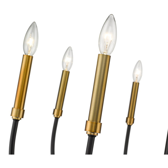 Z-Lite Haylie 8 Light 109.25" Chandelier, Matte Black/Olde Brass -479-8MB-OBR