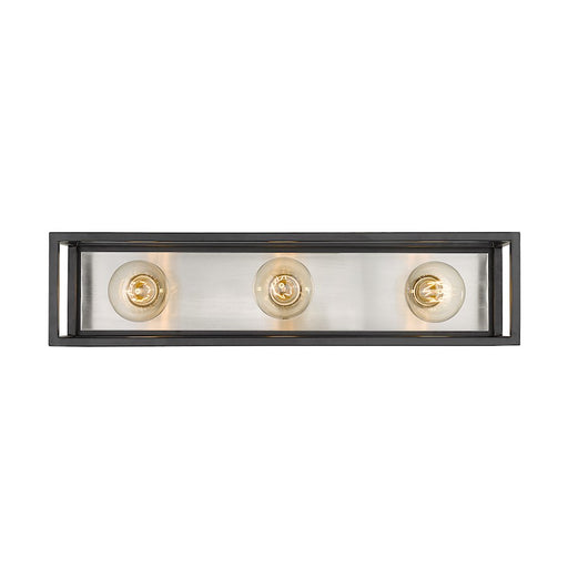 Z-Lite Kube 3 Light Vanity, Matte Black/Brushed Nickel