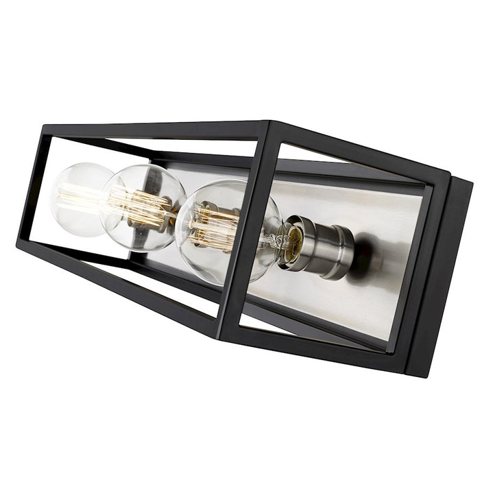 Z-Lite Kube 3 Light Vanity, Matte Black/Brushed Nickel