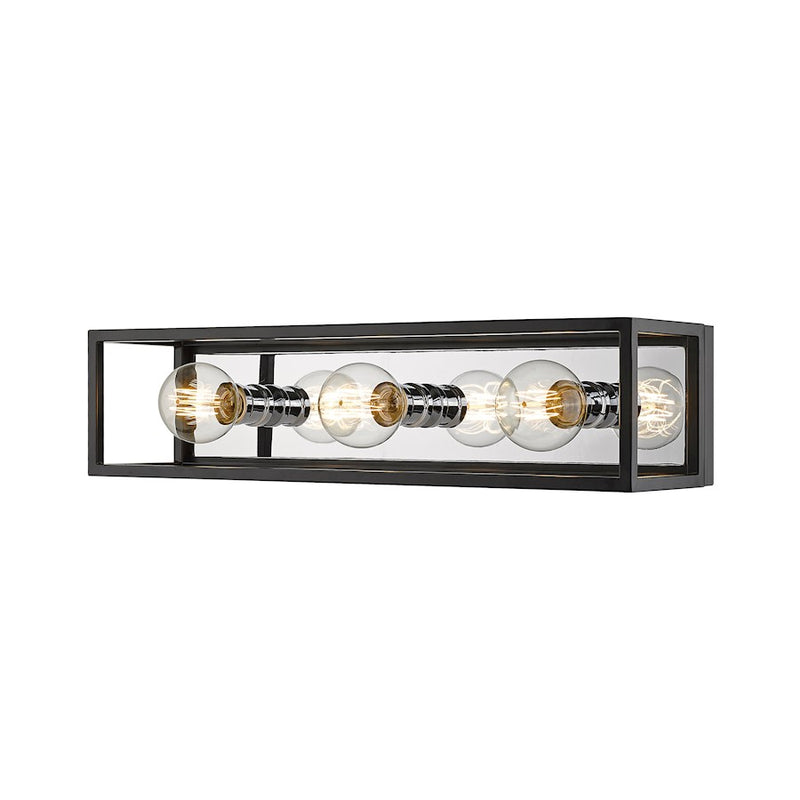 Z-Lite Kube 3 Light Vanity, Matte Black/Chrome -480-3V-MB-CH