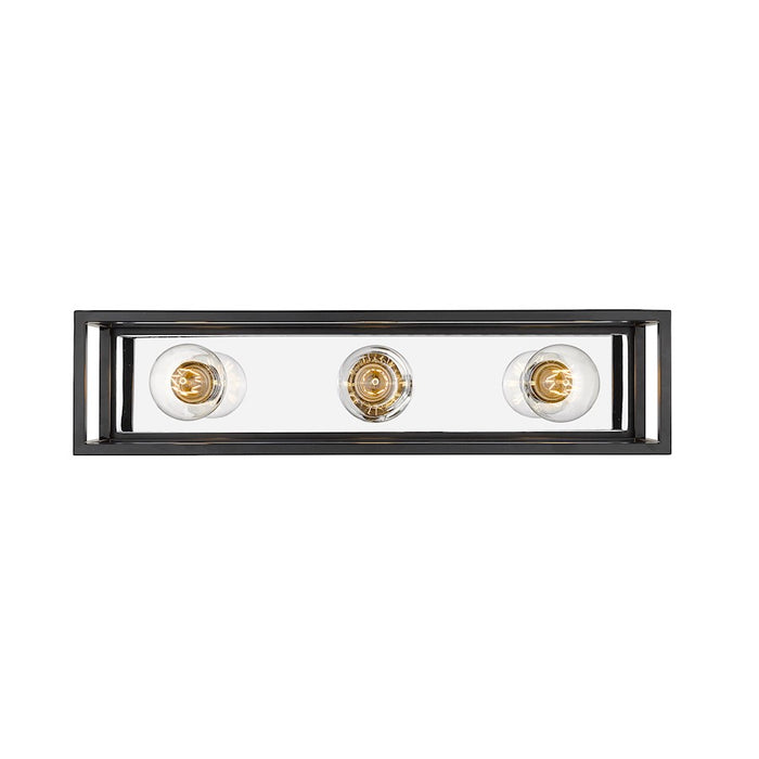Z-Lite Kube 3 Light Vanity, Matte Black/Chrome