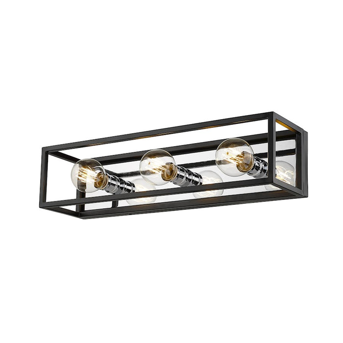 Z-Lite Kube 3 Light Vanity, Matte Black/Chrome