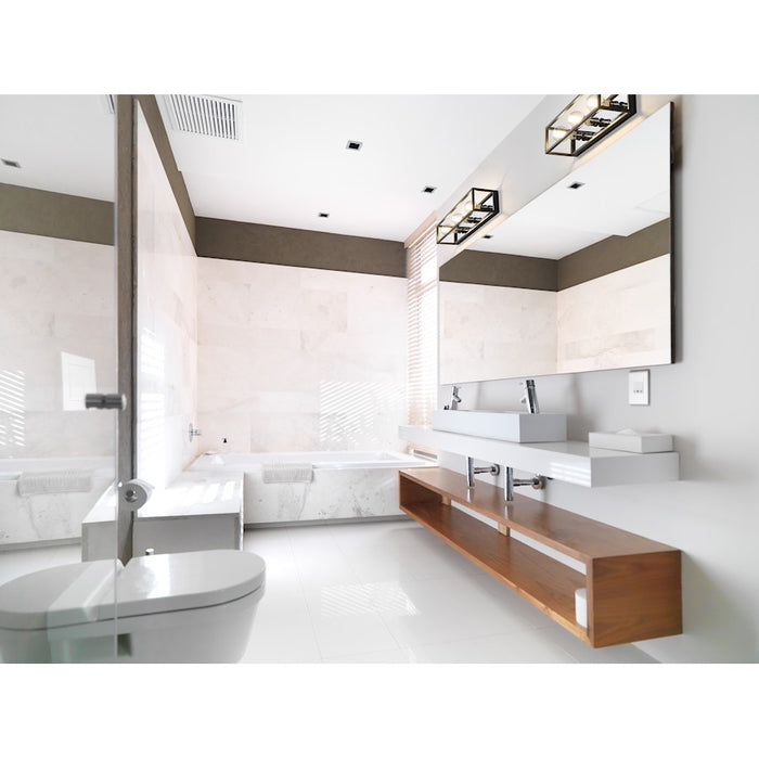 Z-Lite Kube 3 Light Vanity, Matte Black/Chrome