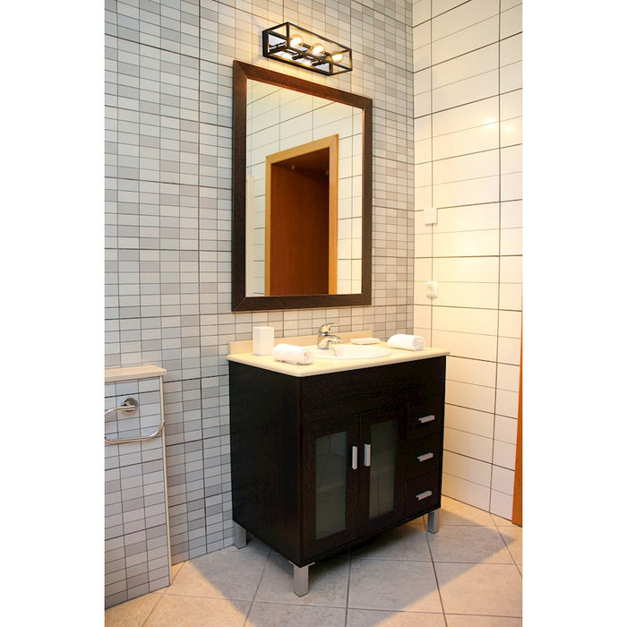 Z-Lite Kube 3 Light Vanity, Matte Black/Chrome