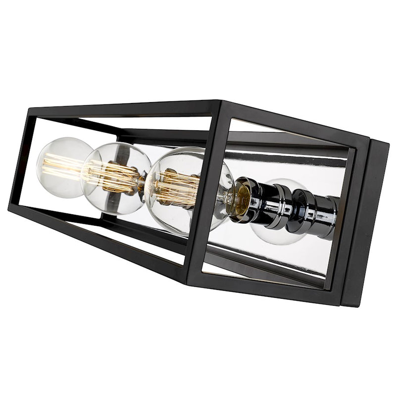 Z-Lite Kube 3 Light Vanity, Matte Black/Chrome