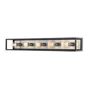 Z-Lite Kube 5 Light Vanity, Matte Black/Brushed Nickel -480-5V-MB-BN