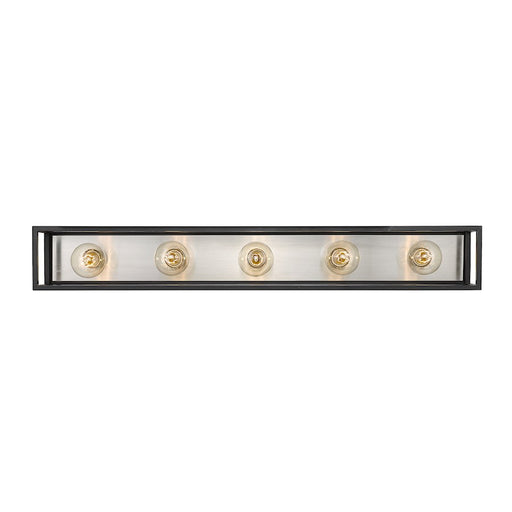 Z-Lite Kube 5 Light Vanity, Matte Black/Brushed Nickel