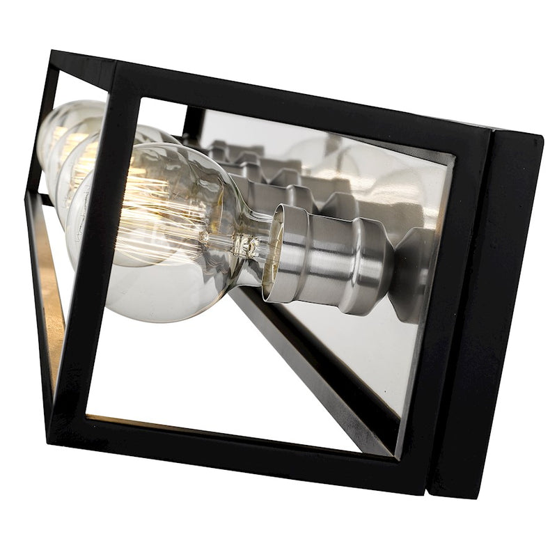 Z-Lite Kube 5 Light Vanity, Matte Black/Brushed Nickel