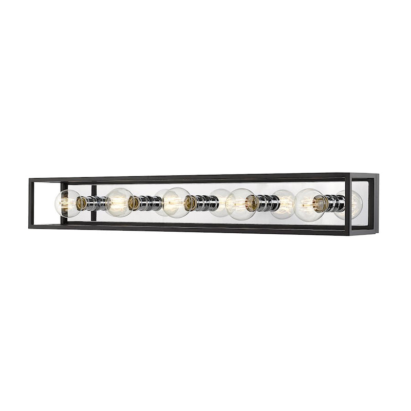 Z-Lite Kube 5 Light Vanity, Matte Black/Chrome -480-5V-MB-CH
