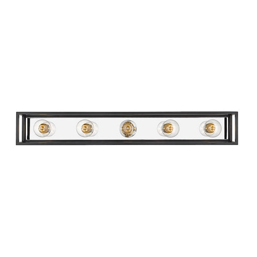 Z-Lite Kube 5 Light Vanity, Matte Black/Chrome
