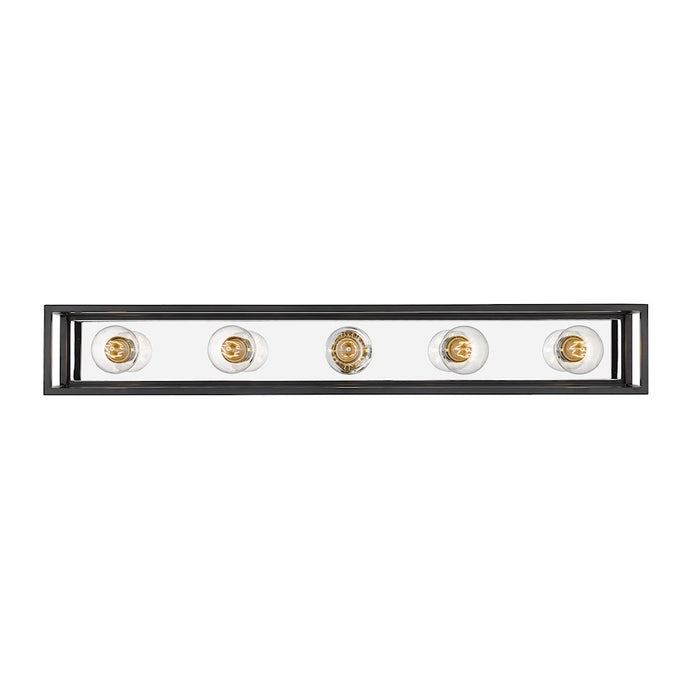 Z-Lite Kube 5 Light Vanity, Matte Black/Chrome