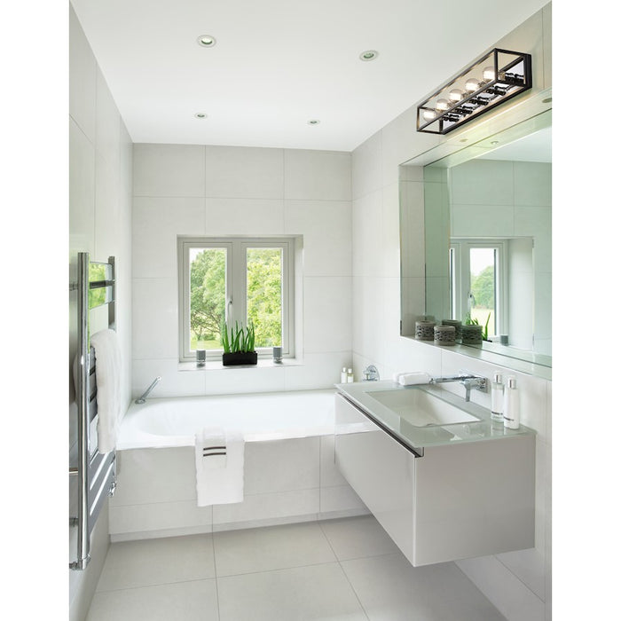 Z-Lite Kube 5 Light Vanity, Matte Black/Chrome