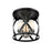 Z-Lite Malcalester 3 Light 12" Flush, Black/Brushed Nickel/White