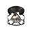 Z-Lite Malcalester 4 Light 12" Flush, Black/Brushed Nickel/White