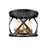 Z-Lite Malcalester 4 Light 12" Flush, Black/Olde Brass/White