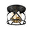 Z-Lite Malcalester 4 Light 12" Flush, Black/Olde Brass/White