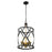 Z-Lite Malcalester 3 Light 25" Pendant, Black/Olde Brass/White