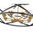 Z-Lite Malcalester 8 Light 21" Pendant, Black/Olde Brass/White