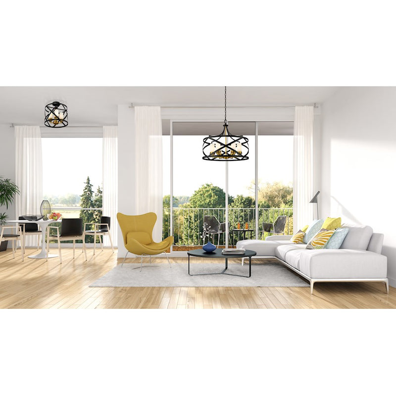 Z-Lite Malcalester 4 Light 15" Semi Flush
