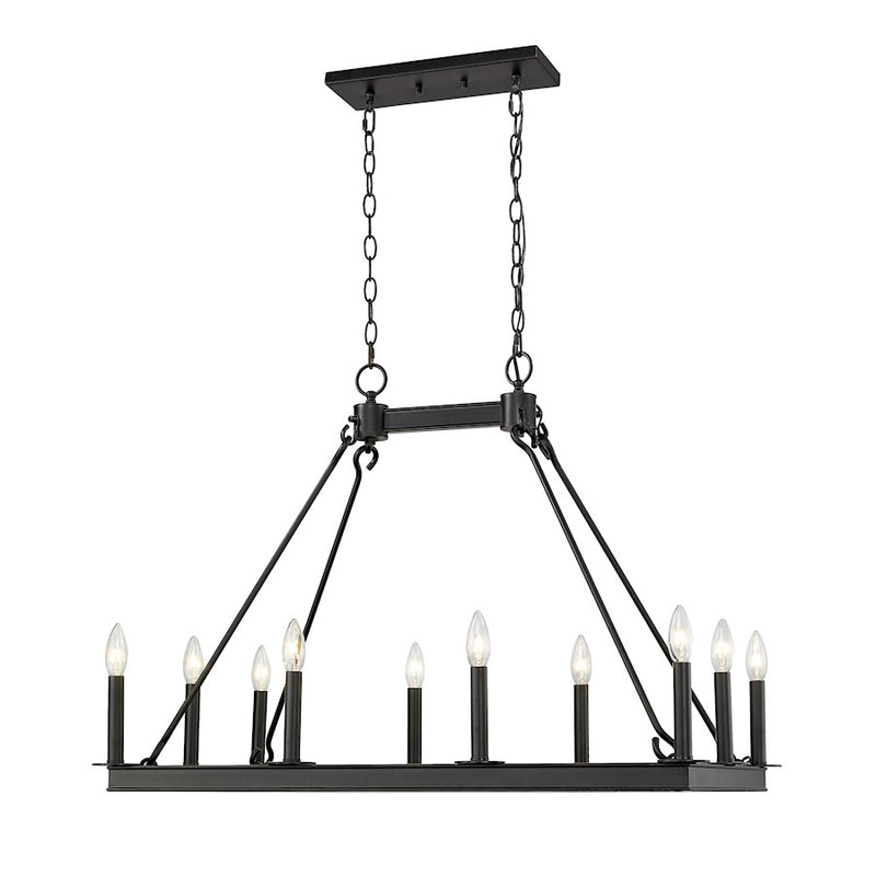 Z-Lite Barclay 10 Light 25.75" Island/Billiard, Matte Black