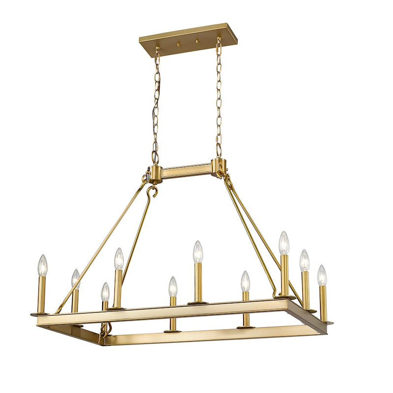 Z-Lite Barclay 10 Light 25.75" Island/Billiard, Olde Brass -482-10L-OBR