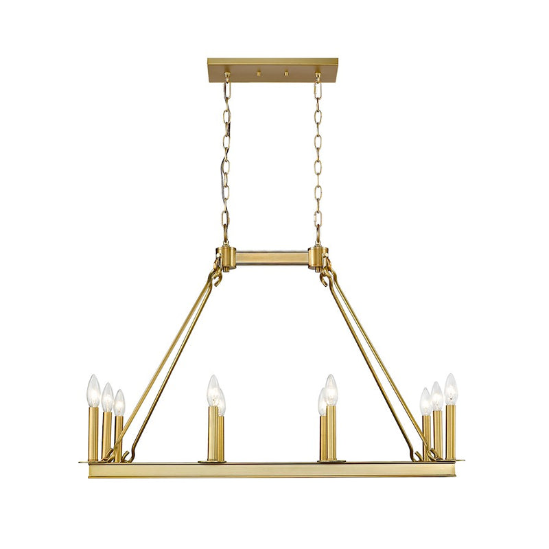 Z-Lite Barclay 10 Light 25.75" Island/Billiard, Olde Brass