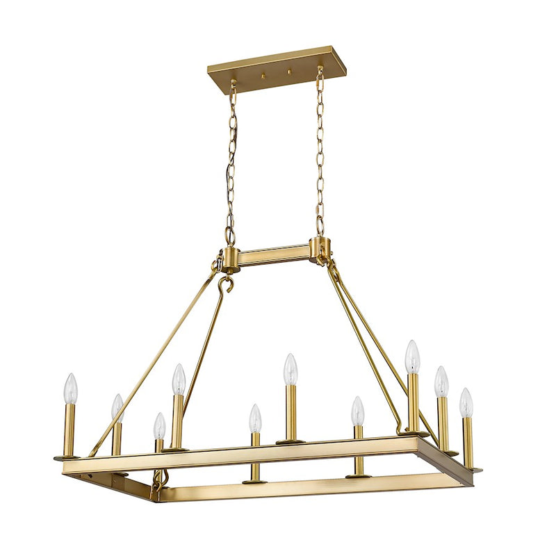 Z-Lite Barclay 10 Light 25.75" Island/Billiard, Olde Brass