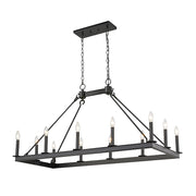 Z-Lite Barclay 12 Light 25" Island/Billiard, Matte Black -482-12L-MB