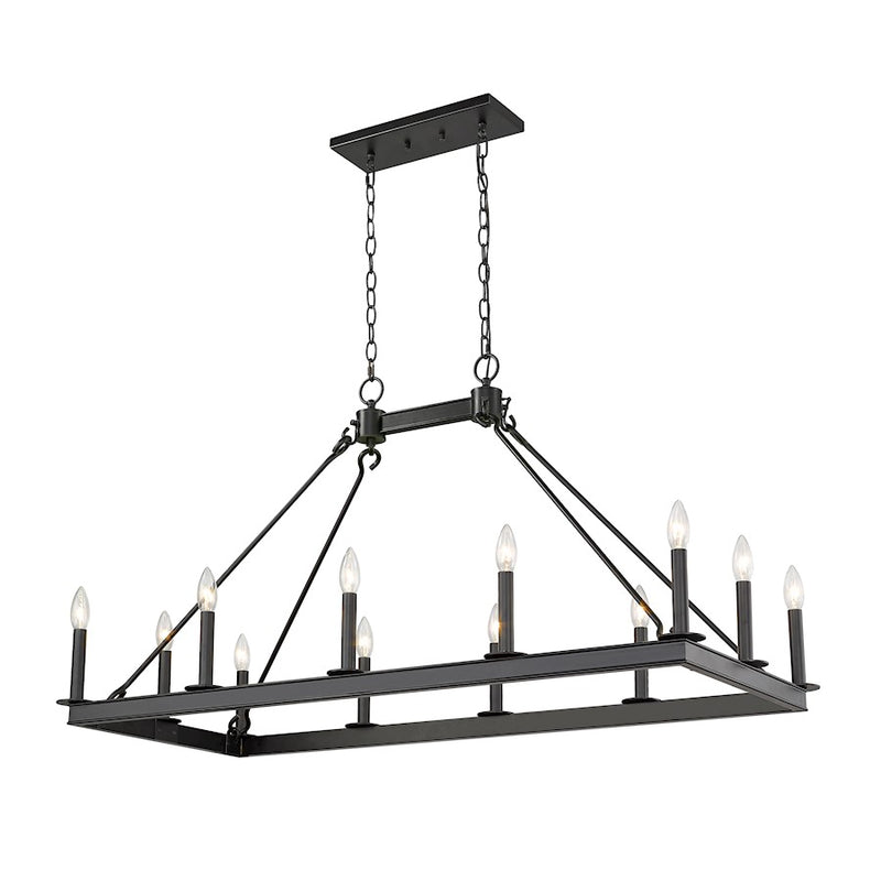 Z-Lite Barclay 12 Light 25" Island/Billiard, Matte Black -482-12L-MB