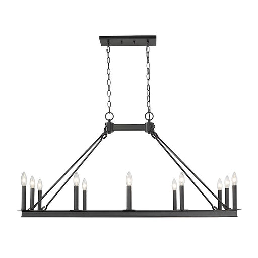 Z-Lite Barclay 12 Light 25" Island/Billiard, Matte Black