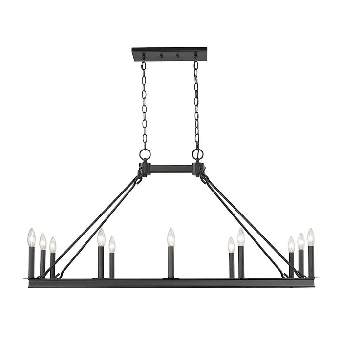 Z-Lite Barclay 12 Light 25" Island/Billiard, Matte Black