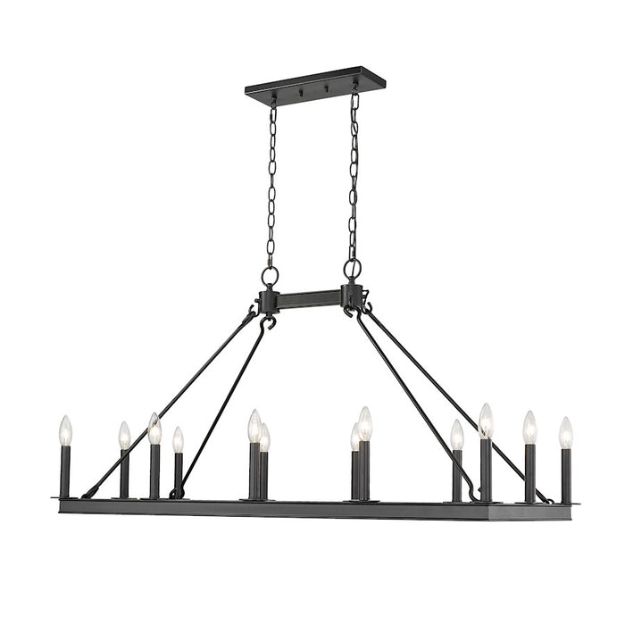 Z-Lite Barclay 12 Light 25" Island/Billiard, Matte Black