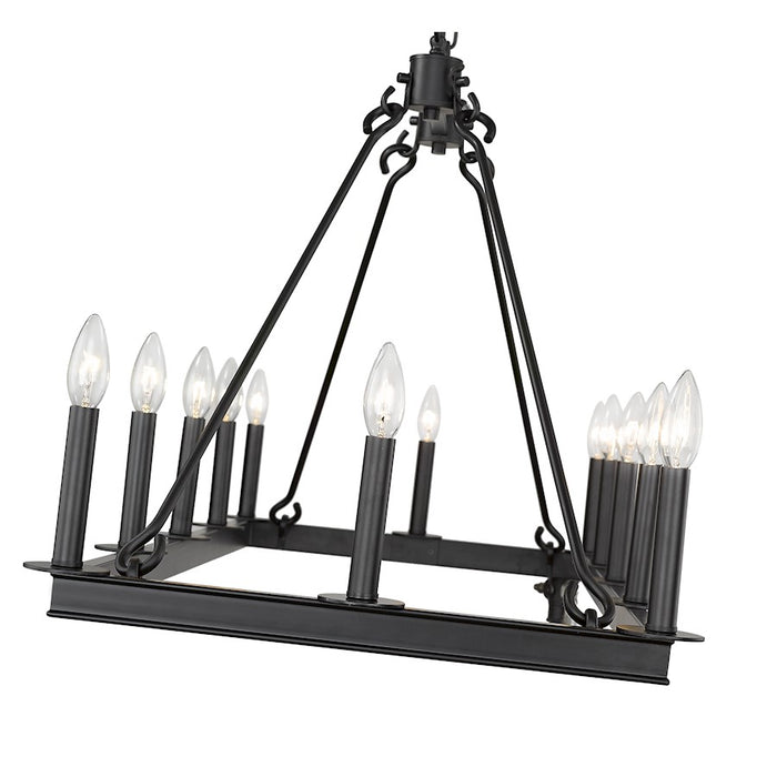 Z-Lite Barclay 12 Light 25" Island/Billiard, Matte Black