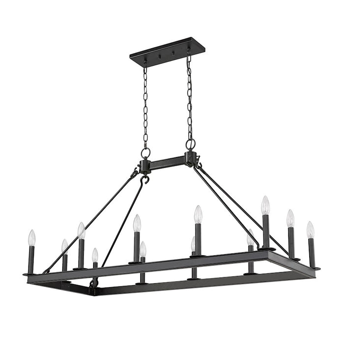 Z-Lite Barclay 12 Light 25" Island/Billiard, Matte Black