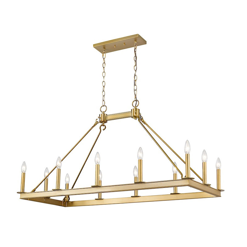 Z-Lite Barclay 12 Light 25" Island/Billiard, Olde Brass -482-12L-OBR
