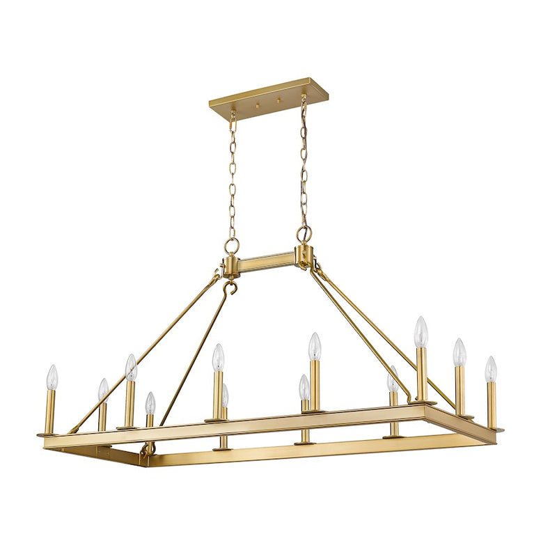 Z-Lite Barclay 12 Light 25" Island/Billiard, Olde Brass