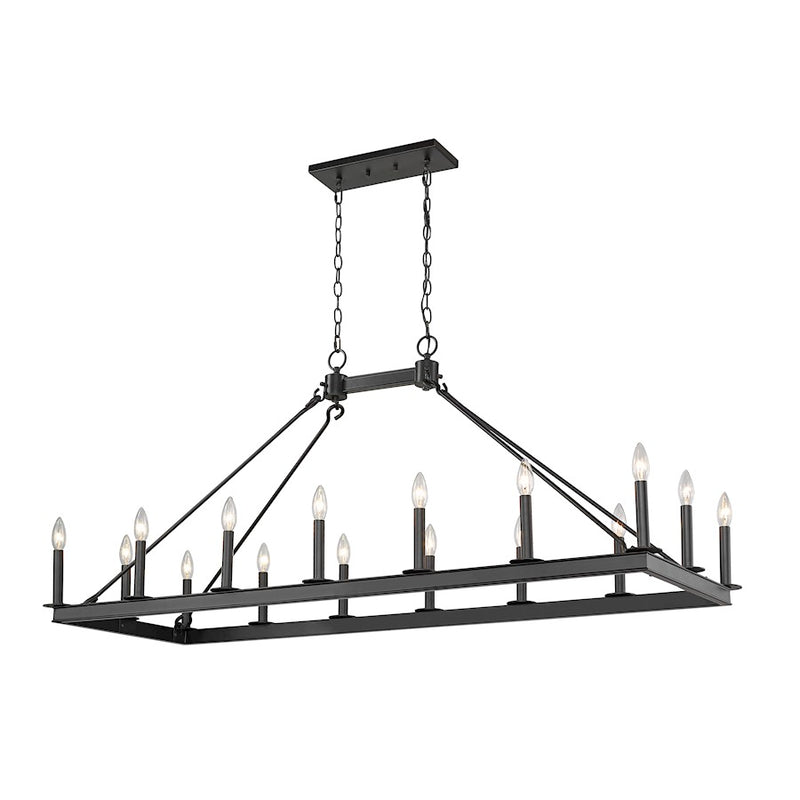 Z-Lite Barclay 16 Light 25.5" Island/Billiard, Matte Black -482-16L-MB