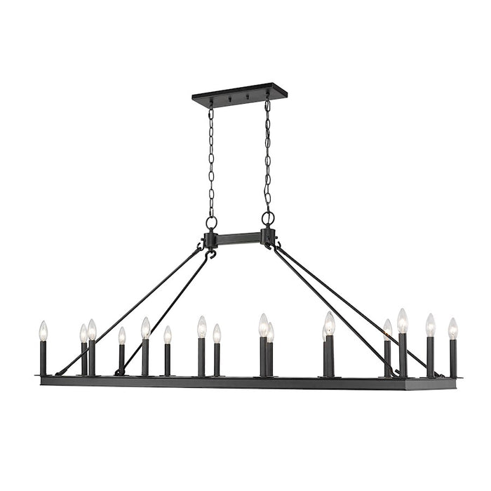 Z-Lite Barclay 16 Light 25.5" Island/Billiard, Matte Black