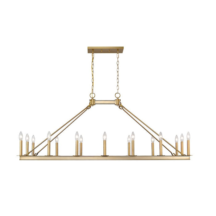 Z-Lite Barclay 16 Light 25.5" Island/Billiard, Olde Brass