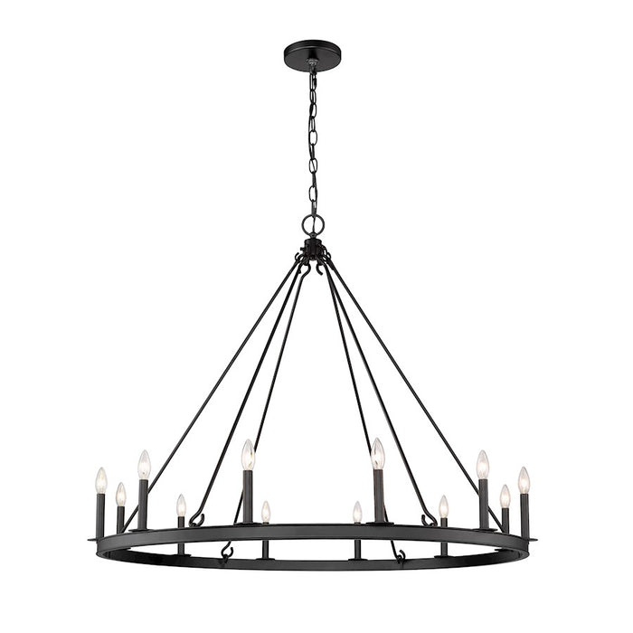 Z-Lite Barclay 12 Light 39" Chandelier, Matte Black -482R-12MB