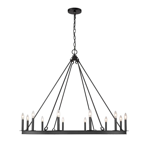 Z-Lite Barclay 12 Light 39" Chandelier, Matte Black