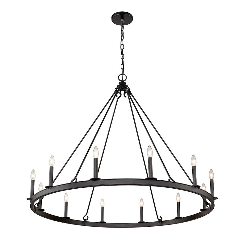 Z-Lite Barclay 12 Light 39" Chandelier, Matte Black
