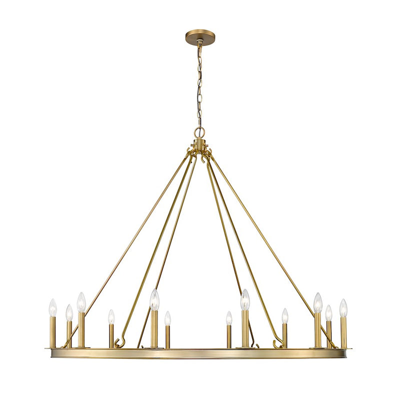 Z-Lite Barclay 12 Light 39" Chandelier, Olde Brass