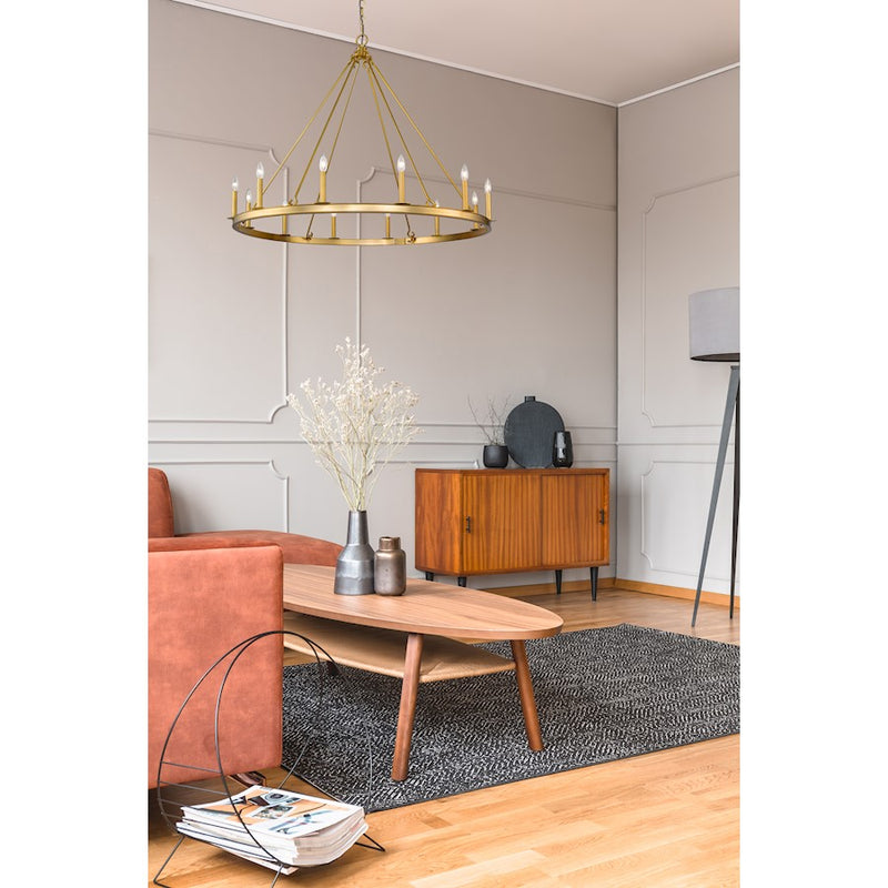 Z-Lite Barclay 12 Light 39" Chandelier, Olde Brass