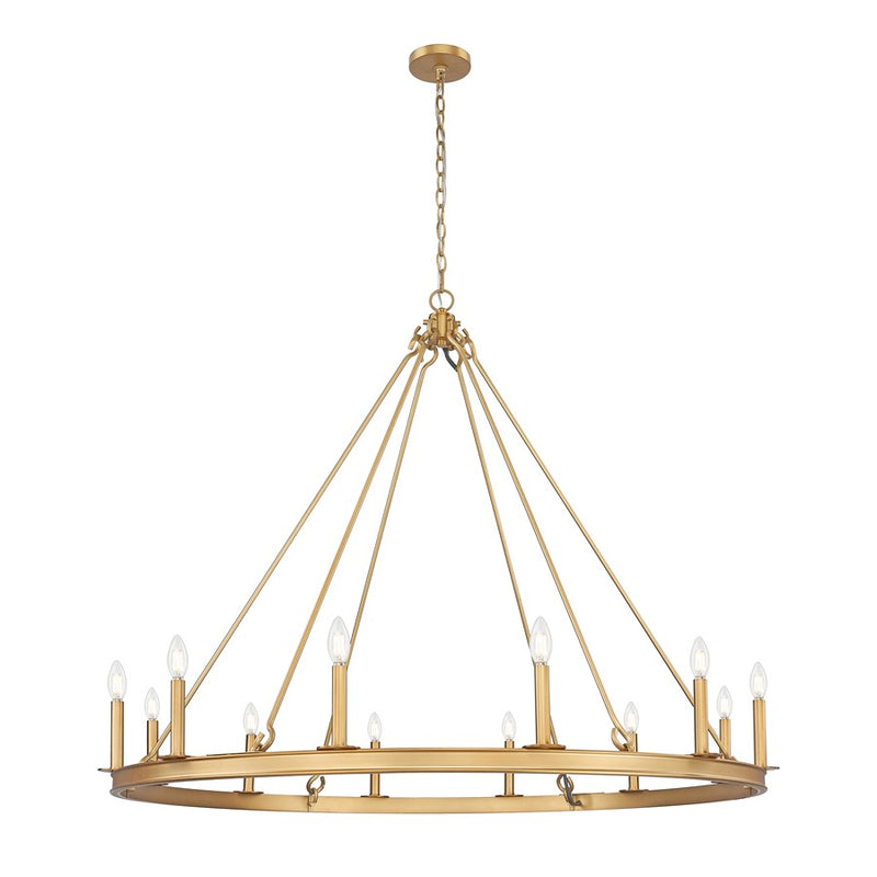 Z-Lite Barclay 12 Light 48" Chandelier, Rubbed Brass/Rubbed Brass - 482R-12RB