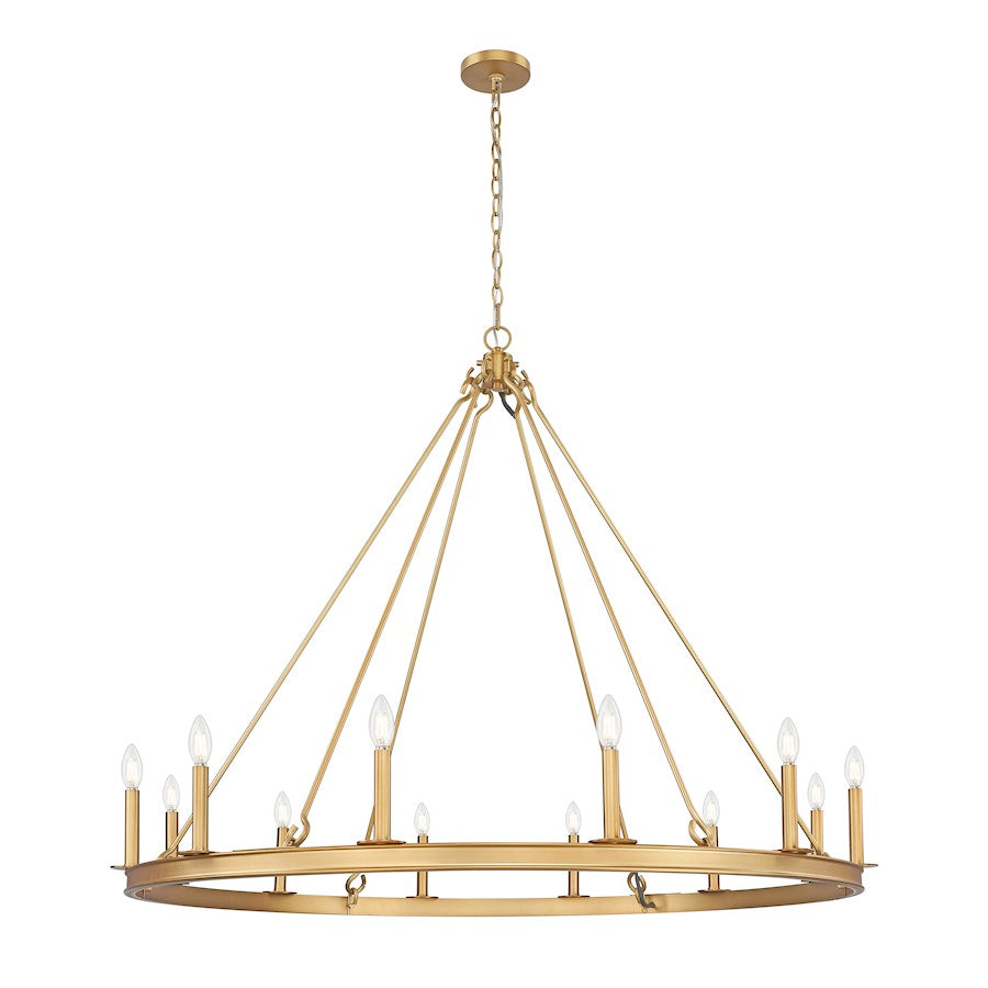 Z-Lite Barclay 12 Light 48" Chandelier, Rubbed Brass/Rubbed Brass - 482R-12RB