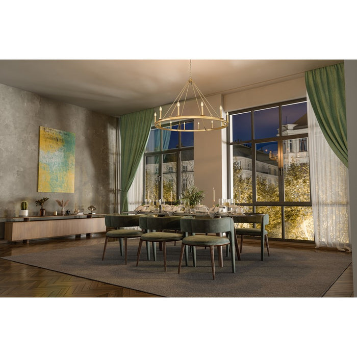 Z-Lite Barclay 12 Light 48" Chandelier, Rubbed Brass/Rubbed Brass